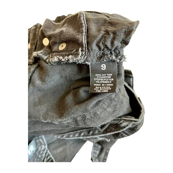 Blue Spice Black Distressed Denim Overalls with Rips and Holes //Junior Size 9 - Picture 8 of 9